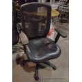 Black Leather Mesh High Back Adjustable Rolling Task Chair